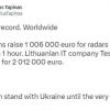 ​У Литві за годину зібрали 1 млн євро на радари для України