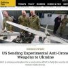 ​США надішлють Україні експериментальну зброю для боротьби з іранськими та китайськими дронами, — американське видання Defence One