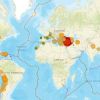 Карта сейсмічної активності Землі зараз