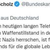​Канцлер Німеччини Олаф Шольц прокоментував сьогоднішні переговори з путіним.