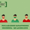 ​Послаблення карантинних обмежень: Що дозволено
