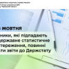 ​До 5 жовтня платники, які підпадають під державне статистичне спостереження, повинні подати звіти до Держстату