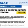 ​Дефіцит потужності дещо скоротився завдяки збільшенню обсягів виробництва електростанцій