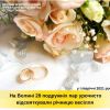 ​На Волині у 2021 році 28 подружніх пар урочисто відсвяткували річницю весілля