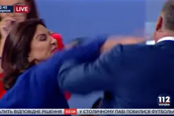 ​Богословская в эфире телеканала ударила Червоненко по лицу