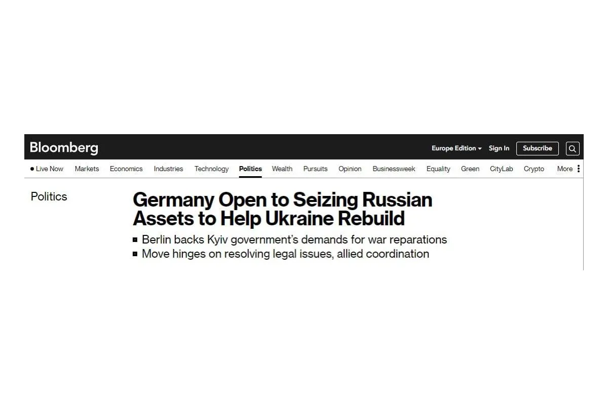 Німеччина готова заарештувати російські активи для допомоги у відновленні України, — Bloomberg