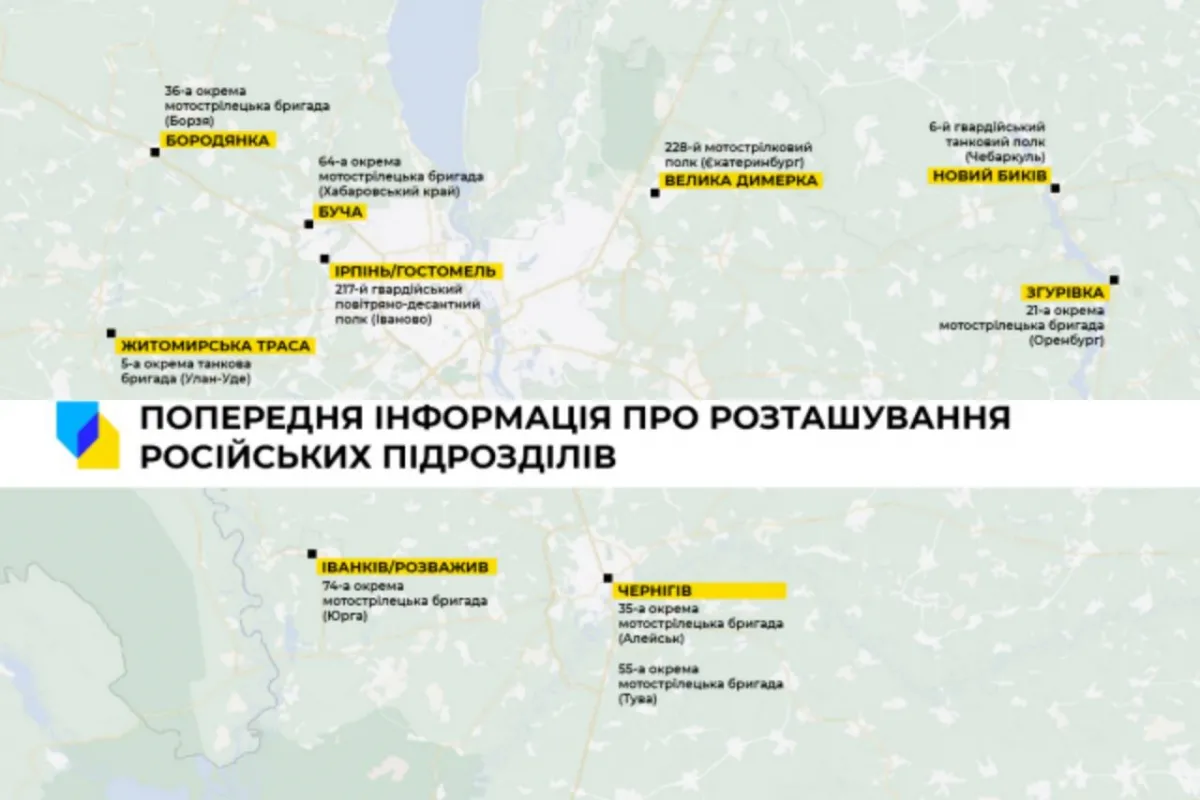 Українські спецслужби визначили розташування російських підрозділів для фіксації та документування військових злочинів