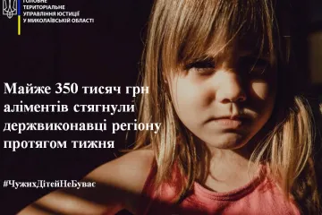 ​Майже 350 тисяч грн аліментів стягнули держвиконавці Миколаївщини протягом тижня 