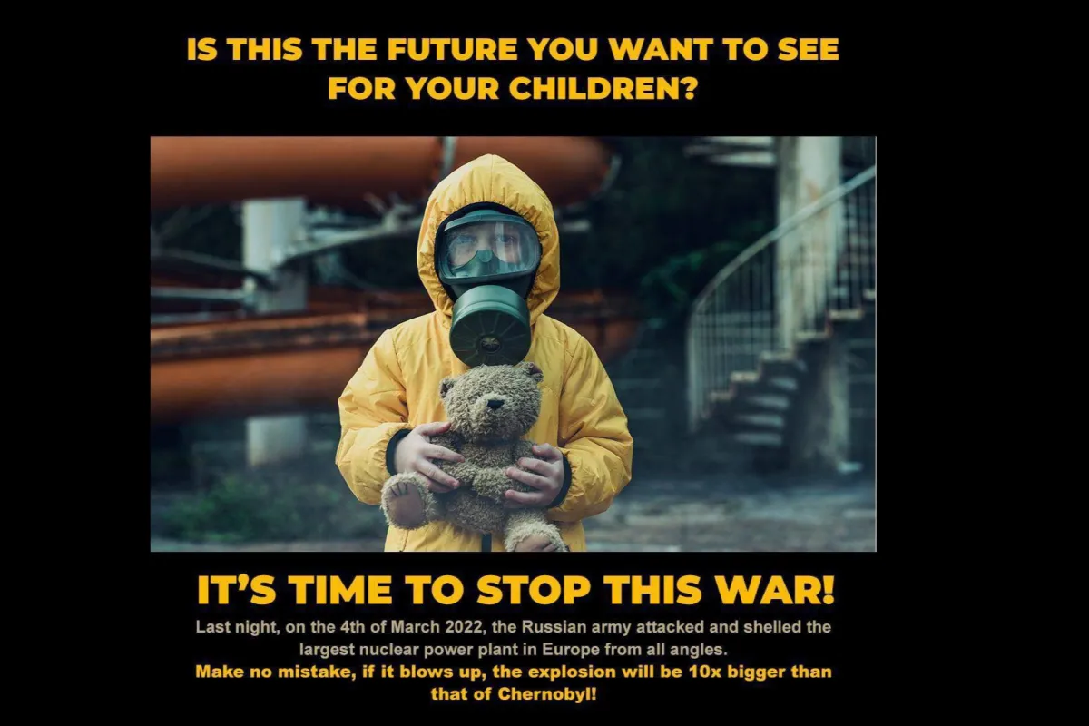 Європейці добре знають слово "Chernobyl".  Але якщо не допоможуть нам зараз зупинити путіна, який зайнявся ядерним шантажем, можуть дізнатись і слово "Запоріжська АЕС"