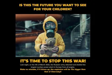 ​Європейці добре знають слово "Chernobyl".  Але якщо не допоможуть нам зараз зупинити путіна, який зайнявся ядерним шантажем, можуть дізнатись і слово "Запоріжська АЕС"