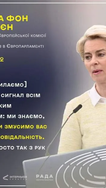 ​Російське вторгнення в Україну : Президентка Єврокомісії Урсула фон дер Ляєн під час дебатів в European Parliament щодо України