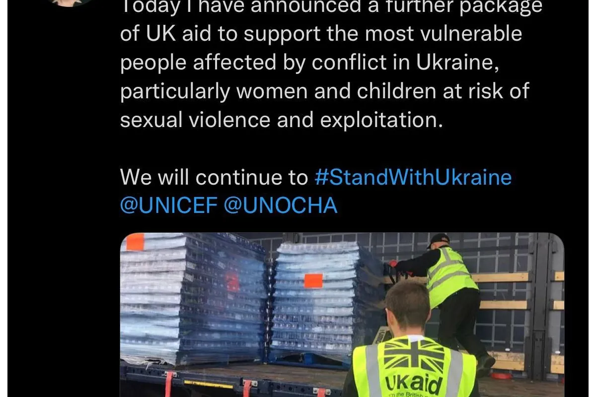 Російське вторгнення в Україну : Сполучене Королівство надає ще більше гуманітарної допомоги для найбільш уразливих верств населення України