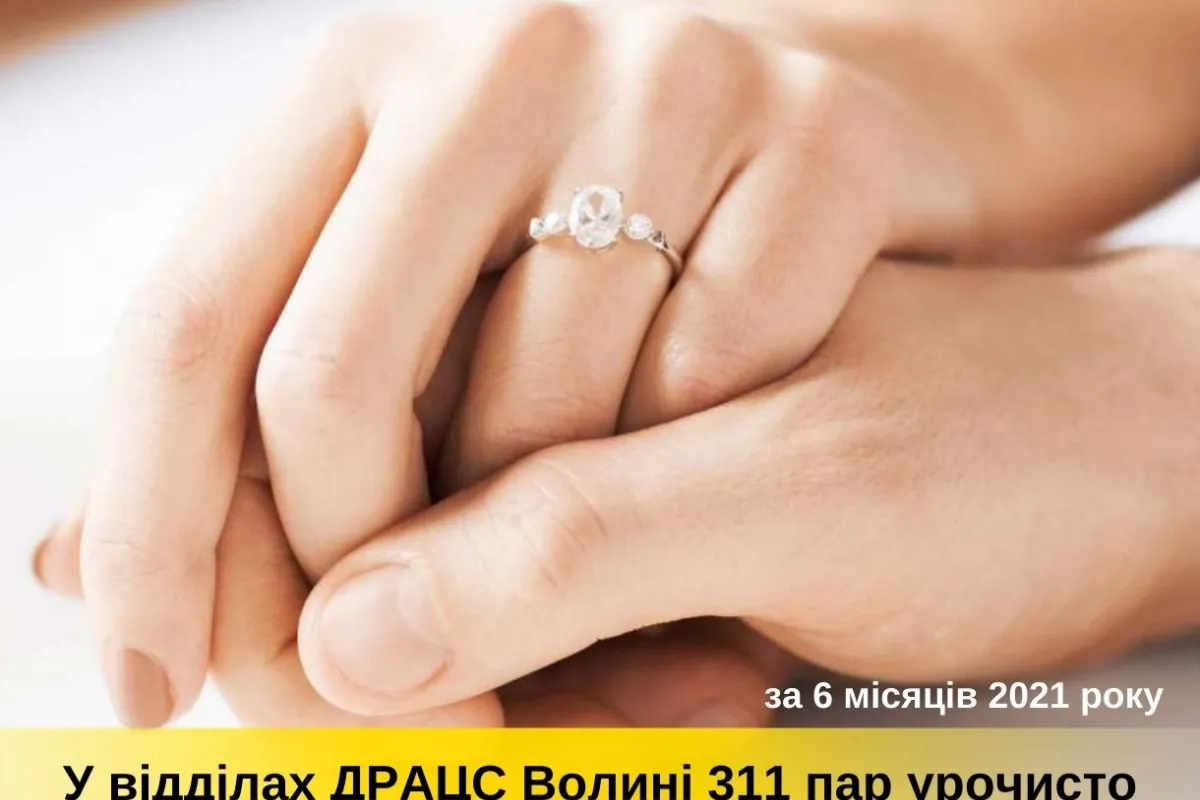 Інформаційне агентство : У відділах ДРАЦС Волині 311 пар урочисто відзначили заручини