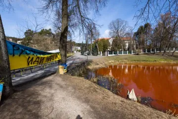 ​The lake in front of the Russian Embassy in Vilnius