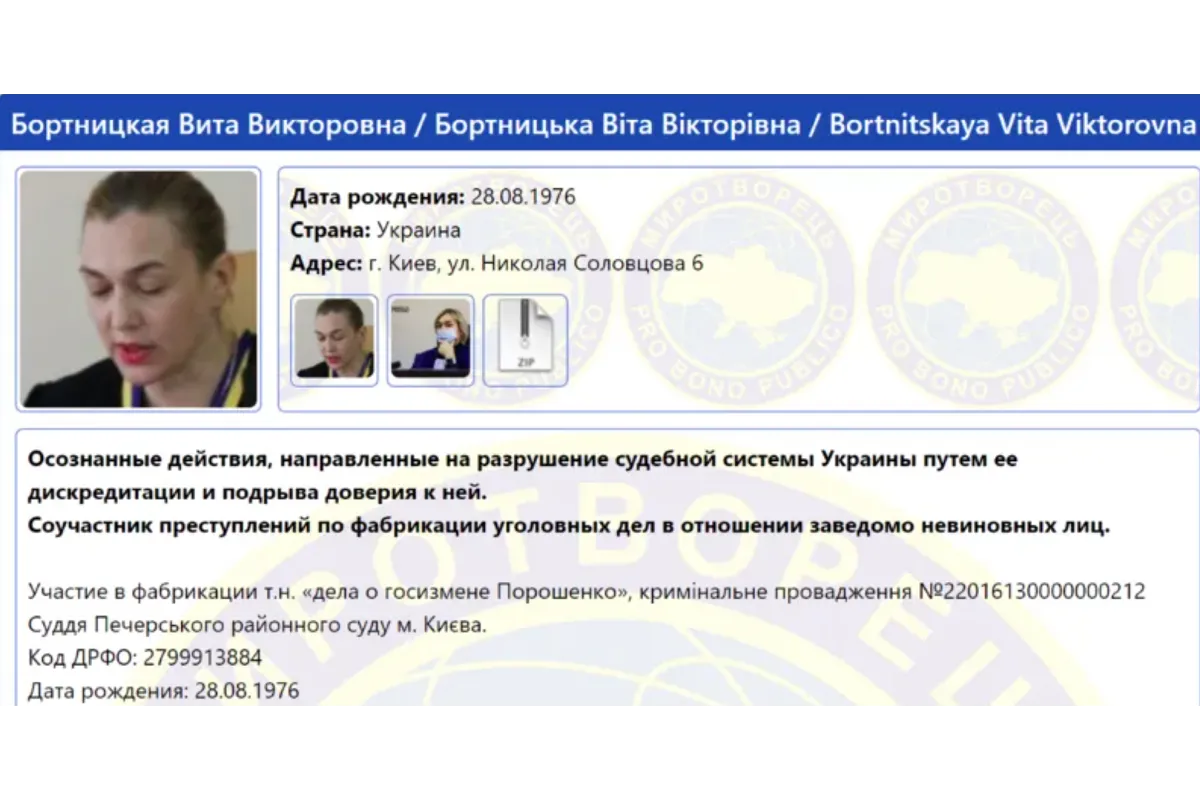Суддя з бази «Миротворця» Віта Бортницька продовжує "руйнувати судову систему України"