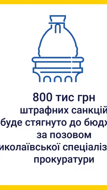 ​За втручання Миколаївської спецпрокуратури до держбюджету з підприємства буде стягнуто 800 тис. гривень 
