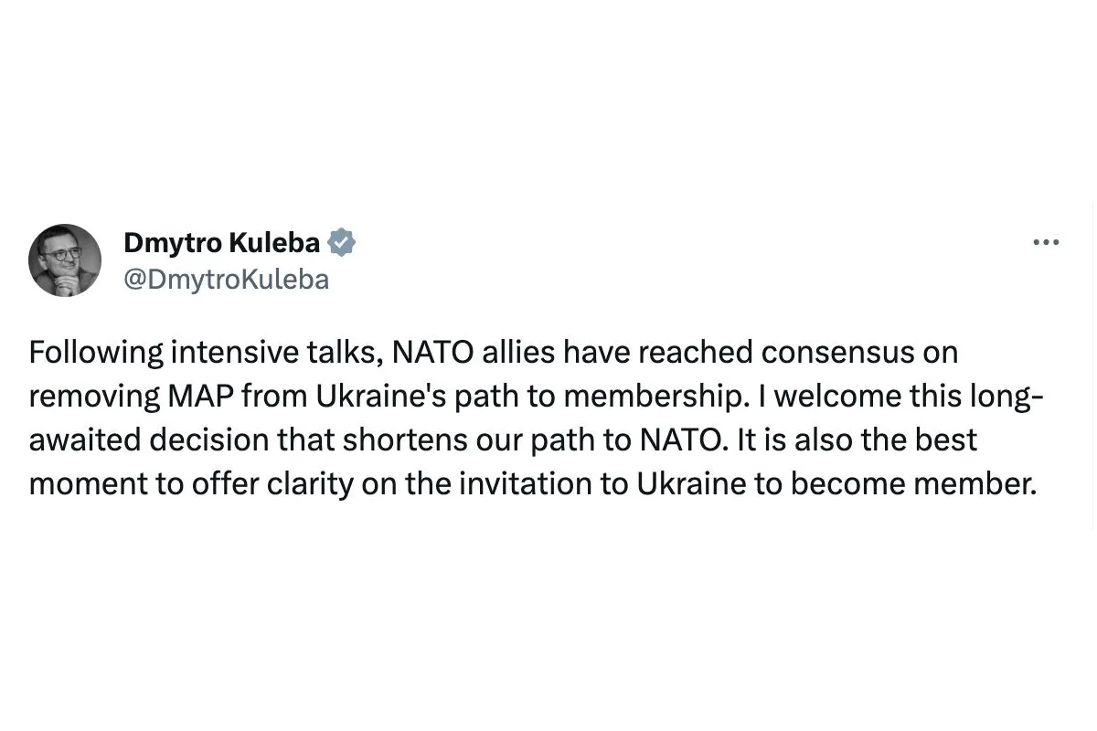 Союзники НАТО досягли консенсусу щодо усунення ПДЧ зі шляху України до вступу в НАТО, — глава МЗС України