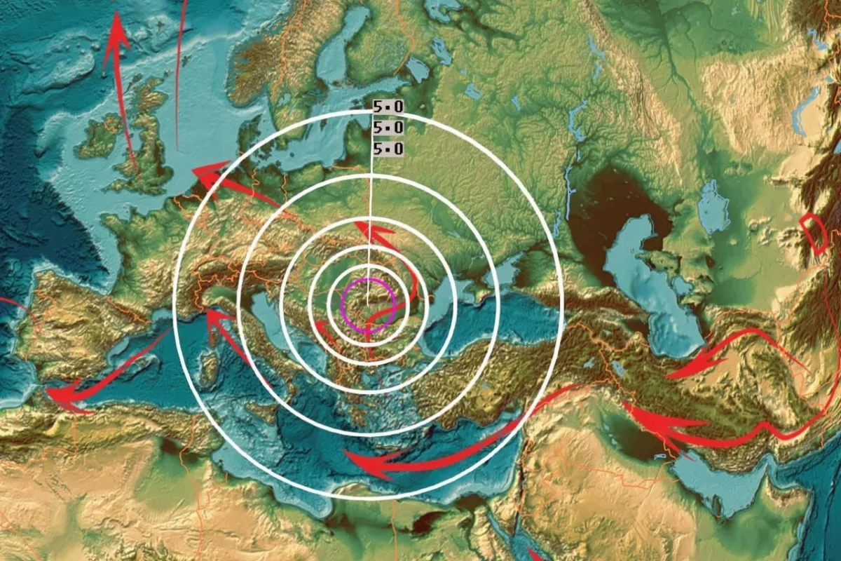 Землетрус стався за 14 км від пункту Тіргу-Жіу, Румунія о 16:58