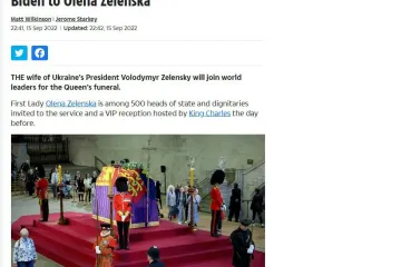 ​Перша леді України Олена Зеленська відвідає похорон британської королеви Єлизавети II