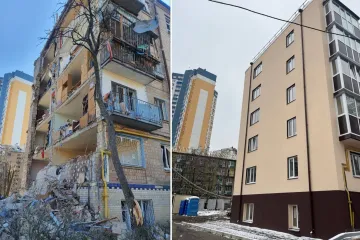 ​В Києві відновили дім у районі Виноградару, який постраждав від ворожої ракети в березні 