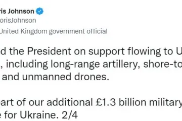 ​ Україна отримає додатковий пакет військової допомоги на 1,3 млрд. фунтів від Британії