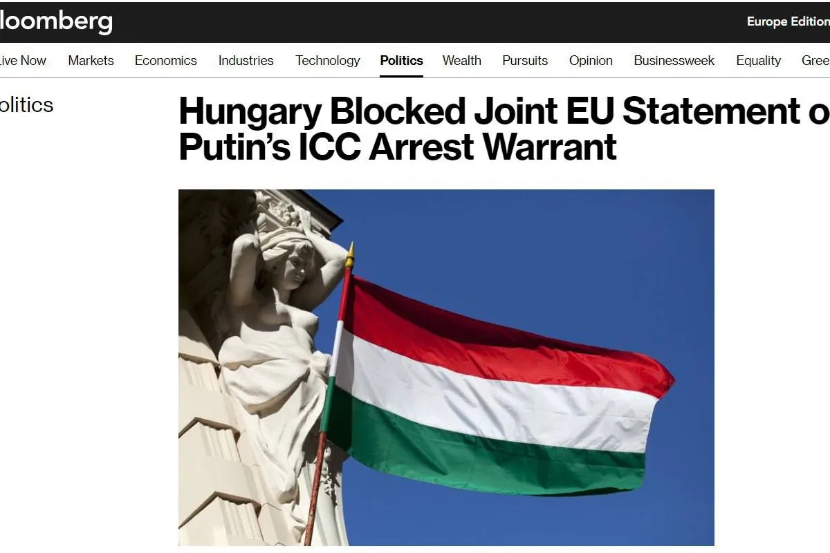 Угорщина заблокувала спільну заяву ЄС щодо ордера МКС на арешт путіна, — повідомляє Bloomberg