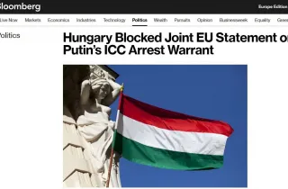 Угорщина заблокувала спільну заяву ЄС щодо ордера МКС на арешт путіна, — повідомляє Bloomberg