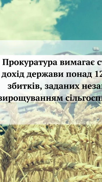 ​Прокуратура вимагає стягнути в дохід держави понад 12 млн грн збитків, заданих незаконним вирощуванням сільгосппродукції