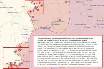 ​росія уповільнює темпи наступу на Бахмут, натомість активізувалася в районі Авдіївки, — ISW