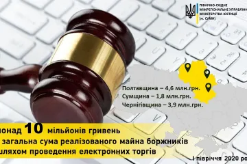 ​Майже 5 млн грн - сума реалізованого майна боржників Полтавщини шляхом проведення онлайн-аукціонів