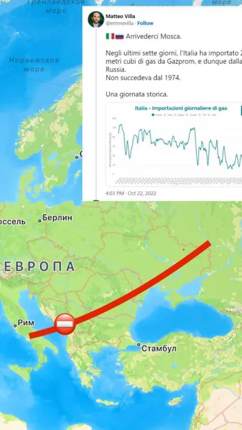 ​Італія цілий тиждень не імпортувала російський газ