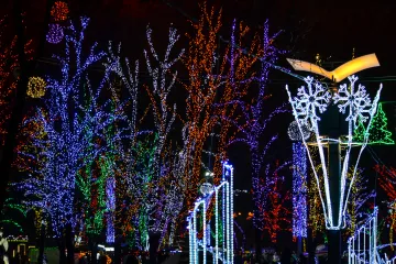 ​Дніпро: як прикрасили новорічний сквер Героїв?