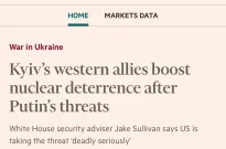Західні союзники України посилюють ядерне стримування після погроз путіна, — FT
