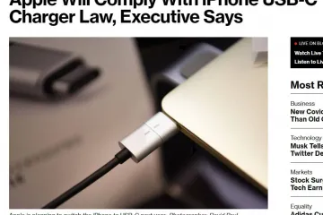 ​Apple планує перевести iPhone на тип заряджання USB-C вже наступного року, – Bloomberg