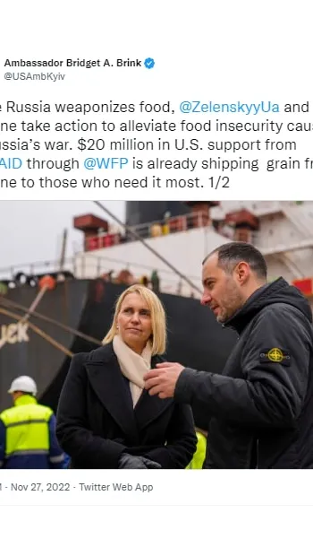 ​США нададуть Україні $20 млн для підтримки програми зернового експорту