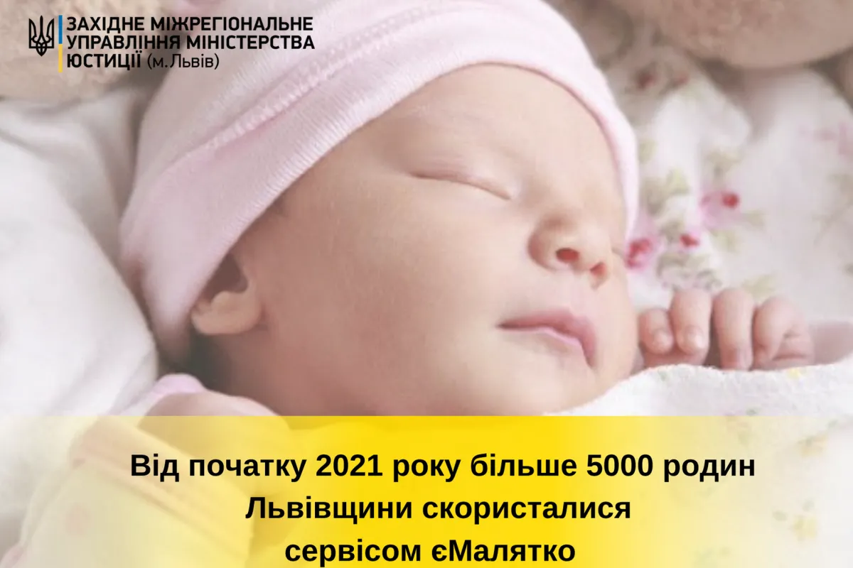 На Львівщині з початку цього року понад 5 тисяч родин отримали комплексну послугу єМалятко
