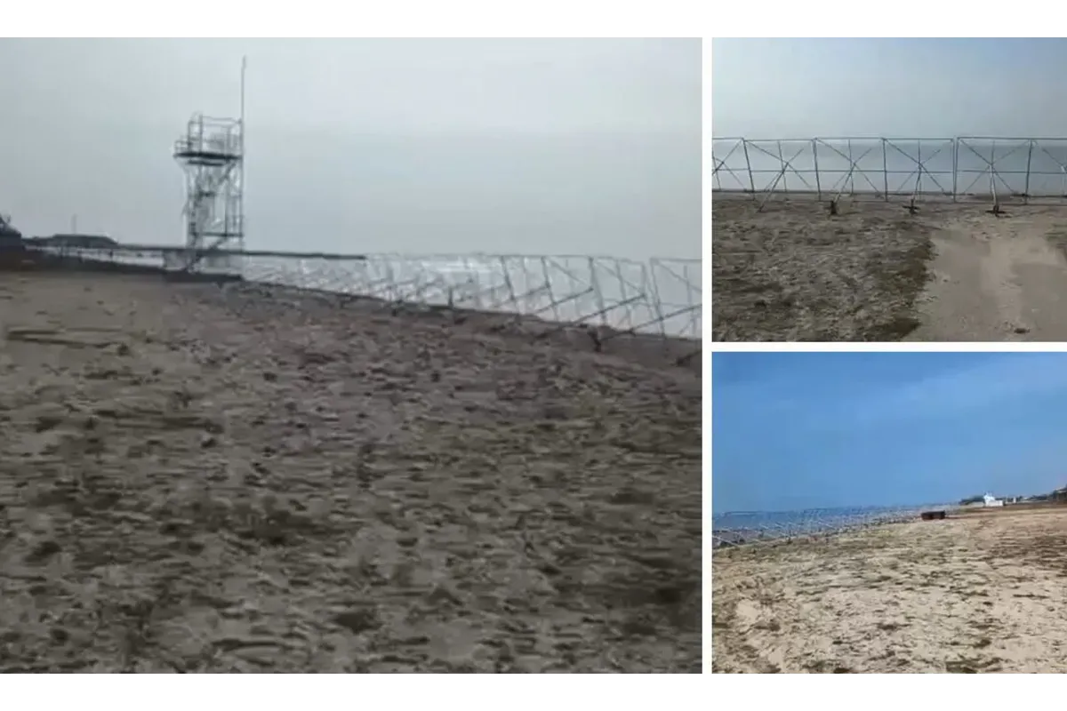 Армія рф "готується" до атак з моря: у Скадовську збудували фортифікації на міському пляжі