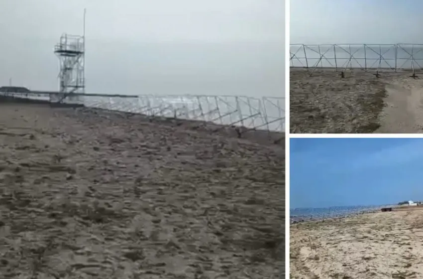 Армія рф "готується" до атак з моря: у Скадовську збудували фортифікації на міському пляжі