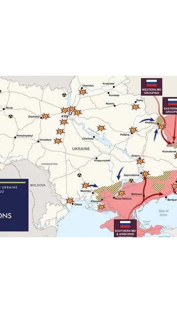 ​Російське вторгнення в Україну : Британська розвідка опублікувала оновлену карту російського вторгнення до України за 29 квітня.