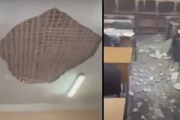 ​В Одессе во время урока ученикам на головы упал потолок 