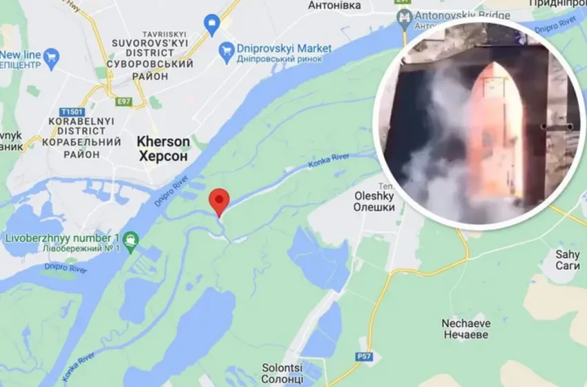 Річковий бій: під Херсоном дрон ЗСУ затопив "російський воєнний корабель" (відео)